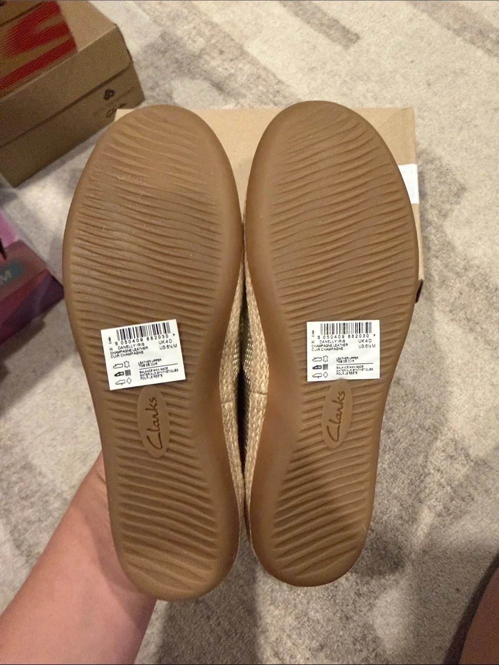 Clarks Women's Metallic Gold Slip-On Espadrilles